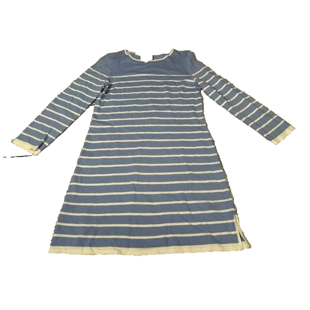 Sail To Sable Womens Sweater Dress Knee Length Striped Knit‎ Blue White Size M